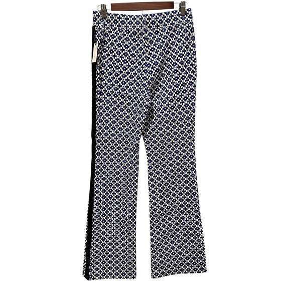Maeve Anthropologie Pull On Bootcut Pants Geometric Womens Size Small Blue Motif - Picture 4 of 10